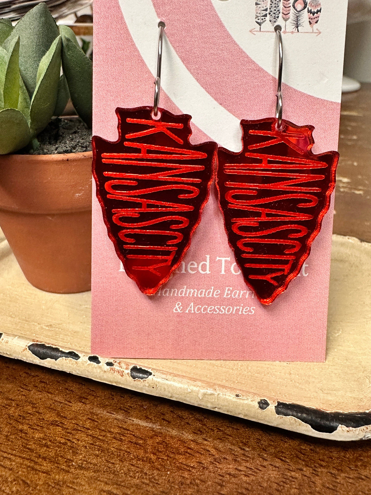 Kansas City Arrowhead Earrings | KC Football | Game Day