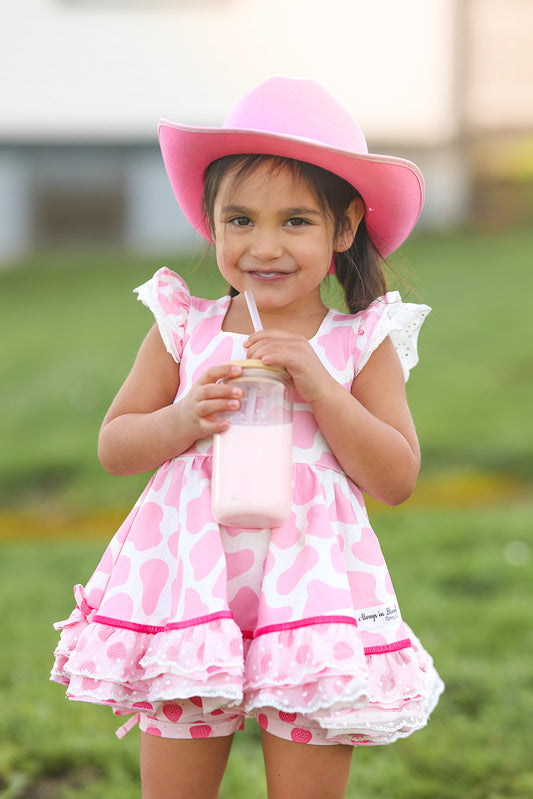 Riley Tunic Set - Strawberry Moo