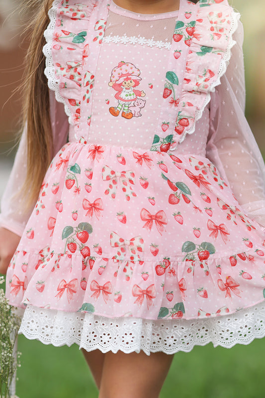 Grace Pinafore Dress Set - Strawberry Shortcake
