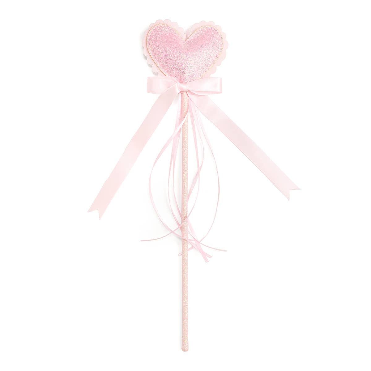Scalloped Glitter Heart Wand - Kids Toy Wand