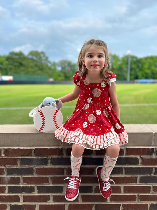 Riley Tunic Set - Batter Up Red