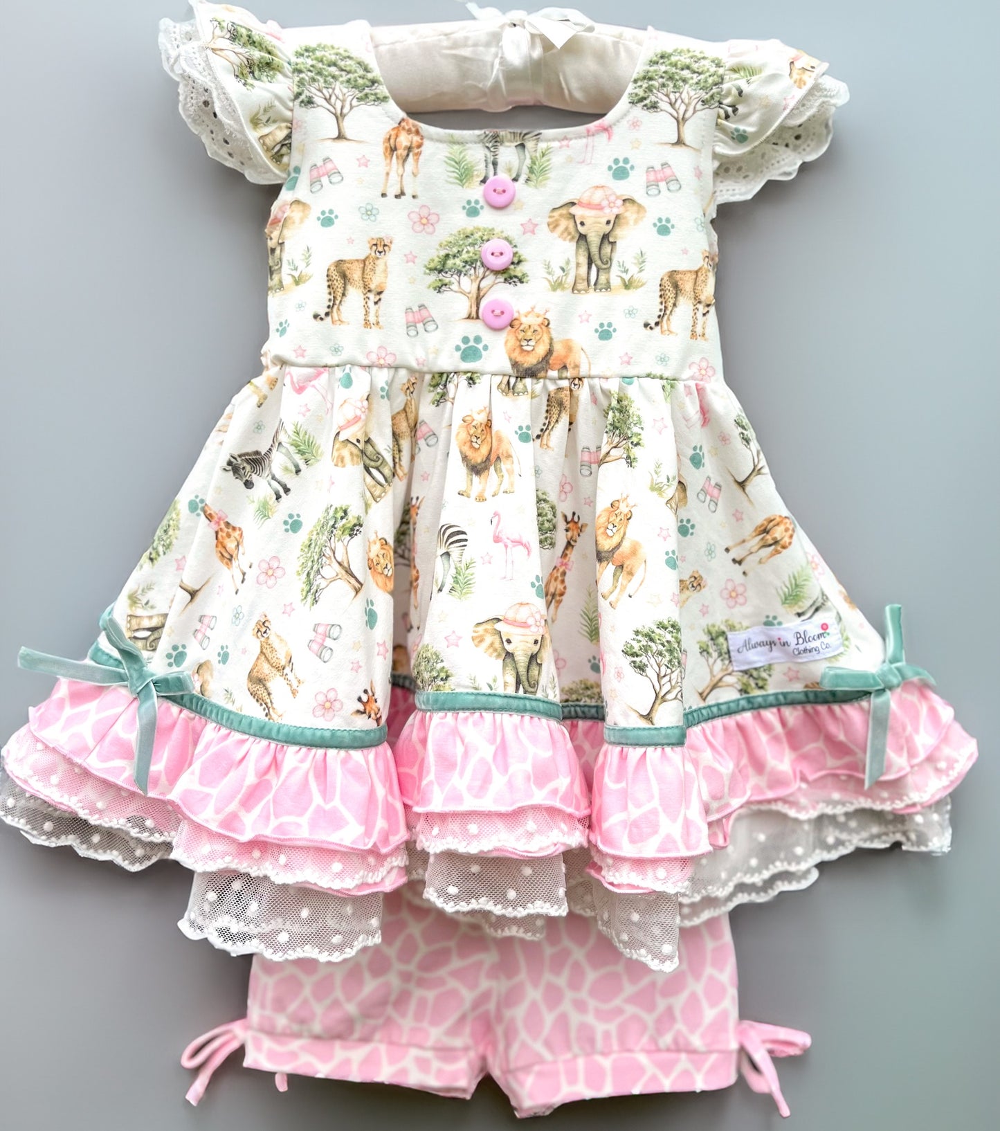 Riley Tunic Set - Pink Safari