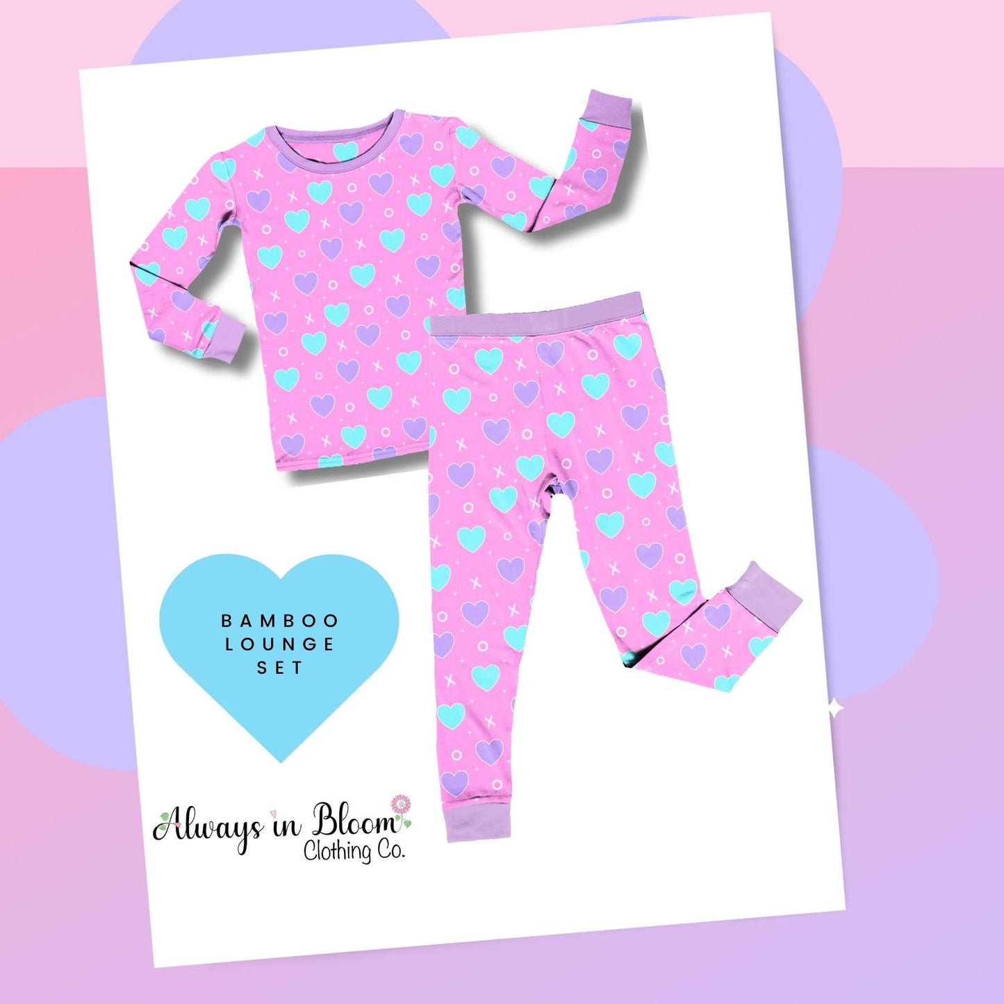 Bamboo 2 Piece Lounge Set - Love Letters