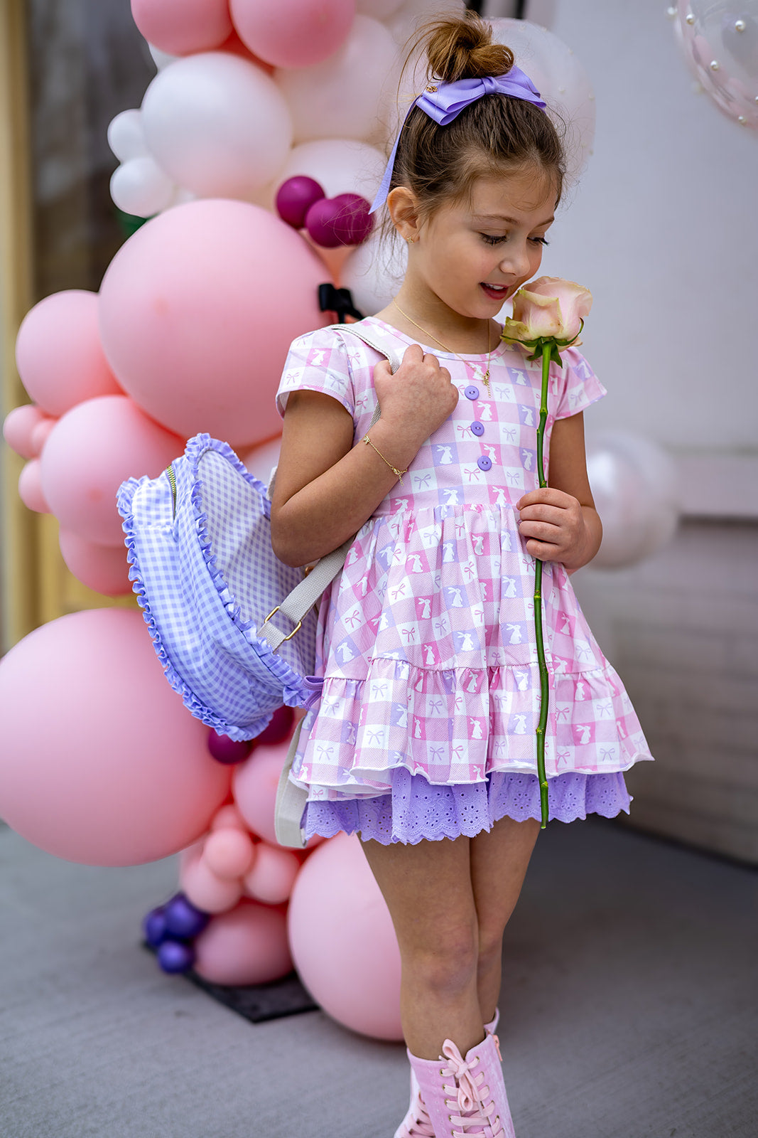 Blair Tunic Set - Pastel Plaid Rabbit