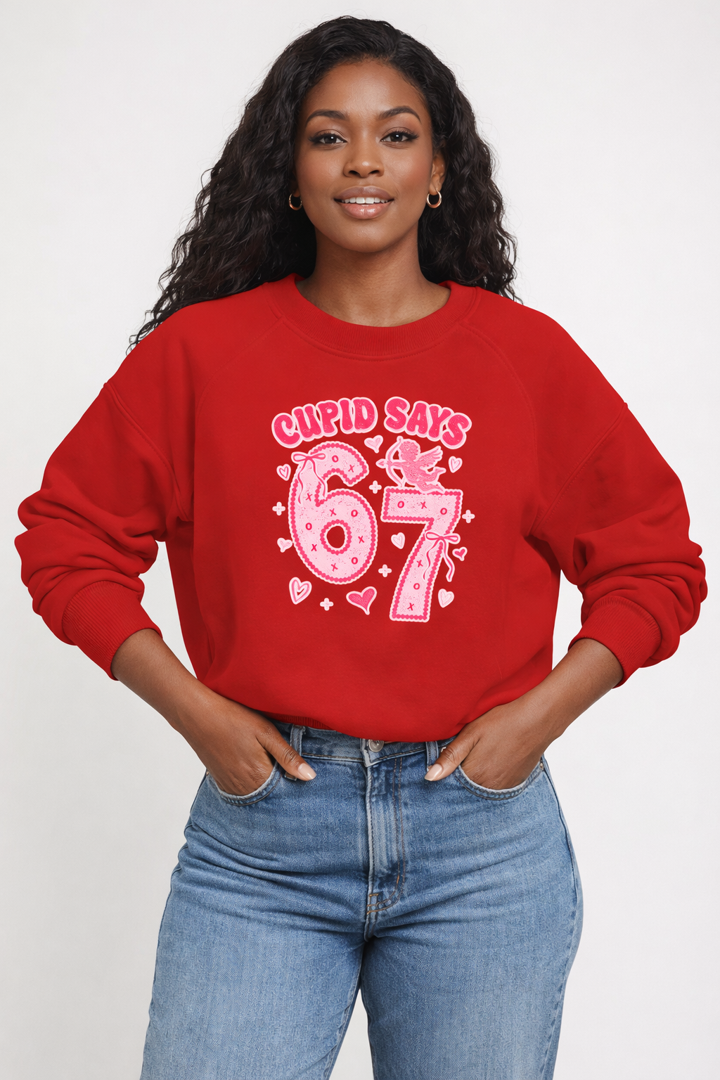 Women's Valentines Day Sweatshirt - Cupid Says 67