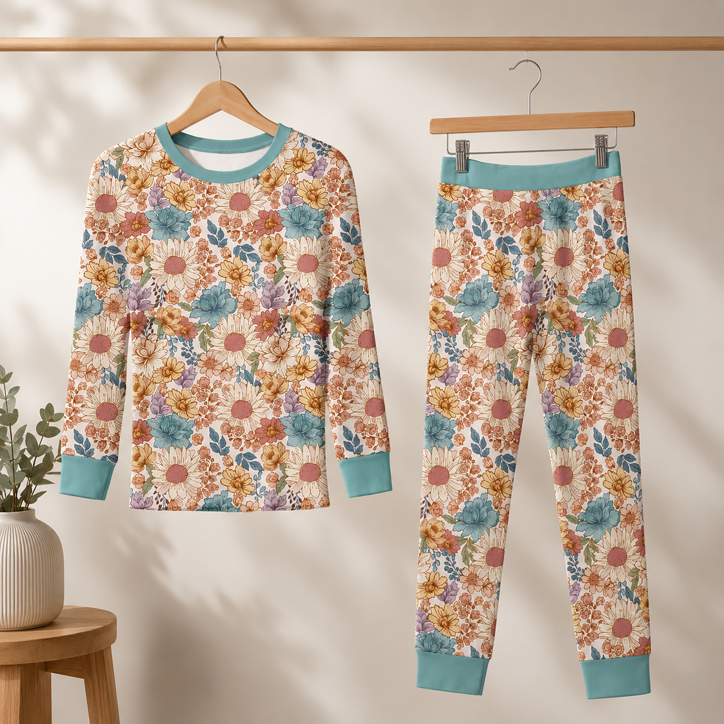 Bamboo 2 Piece Lounge Set - Vintage Fall Floral