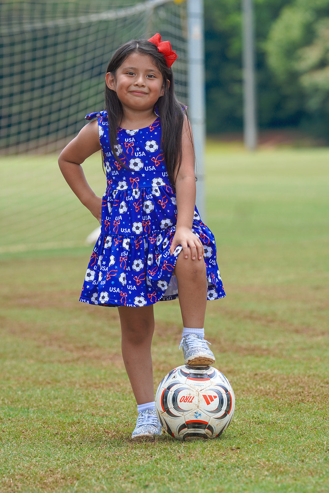 Play All Day Athleisure Dress Set - Red, White & Goal