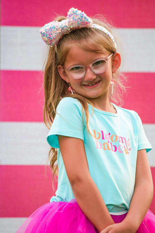 Girls Graphic Tee - Bloom Babe -Teal