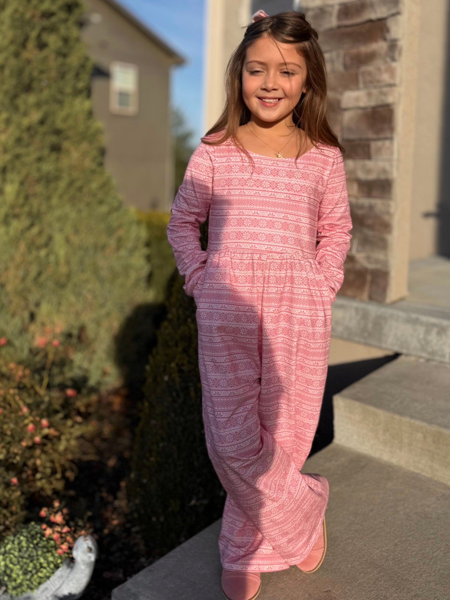 Caroline Leggy Romper - Peppermint Pink