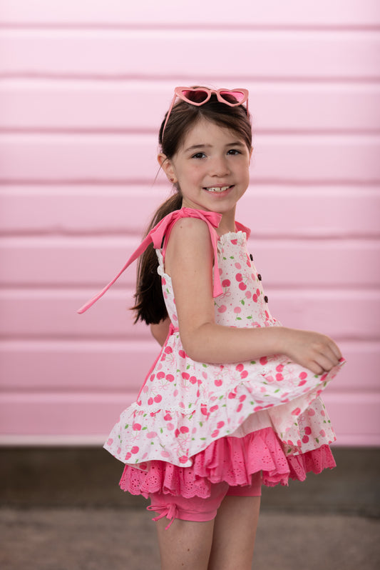 Summer Belle Tunic Set - Bow-Tied Cherries