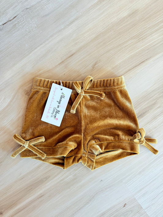 Girls Sunny Shorties - Gold Velvet
