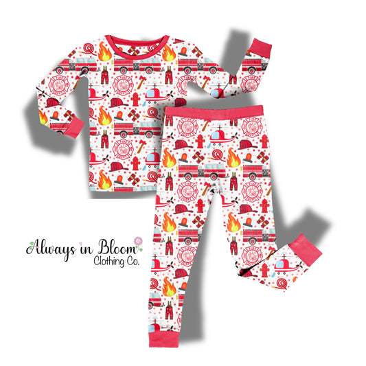 Bamboo 2 Piece Lounge Set - Cute for a Cause - Red Rescue