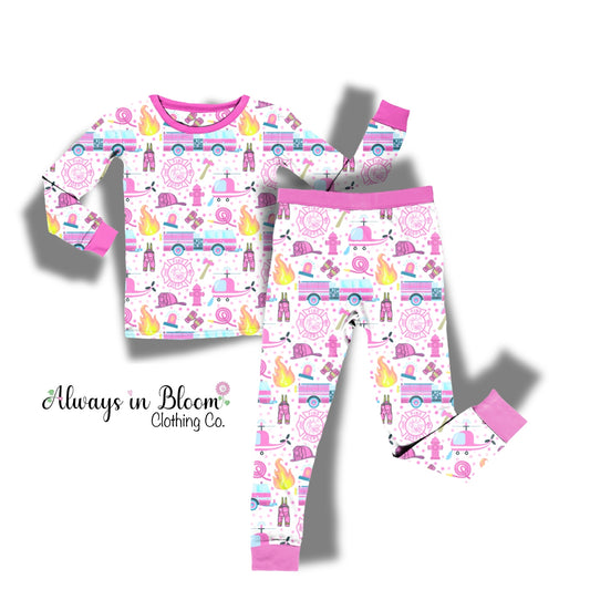 Bamboo 2 Piece Lounge Set - Cute for a Cause - Pink Rescue