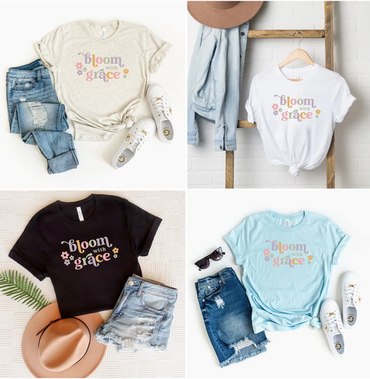 Women's  Graphic Tee - Bloom With Grace