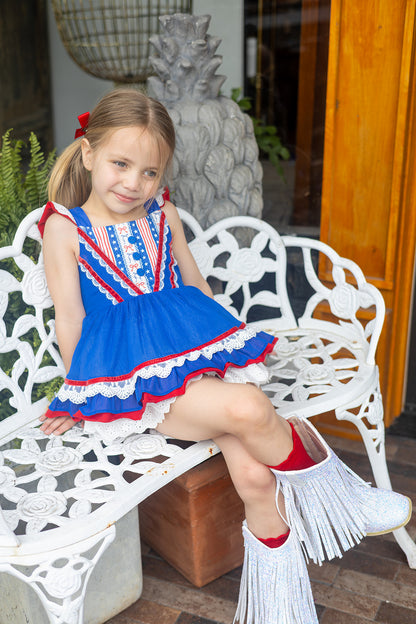 Evelyn Skirted Romper -  Little Miss Liberty