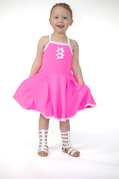 Molly Athleisure Dress - Barbie Pink