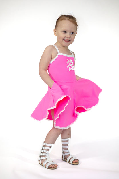 Molly Athleisure Dress - Barbie Pink