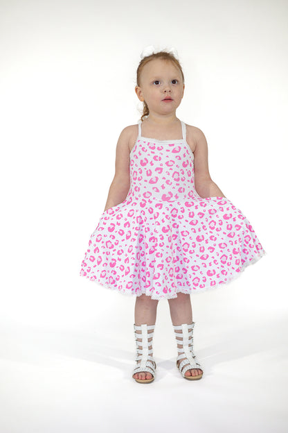 Molly Athleisure Dress -Pink Leopard