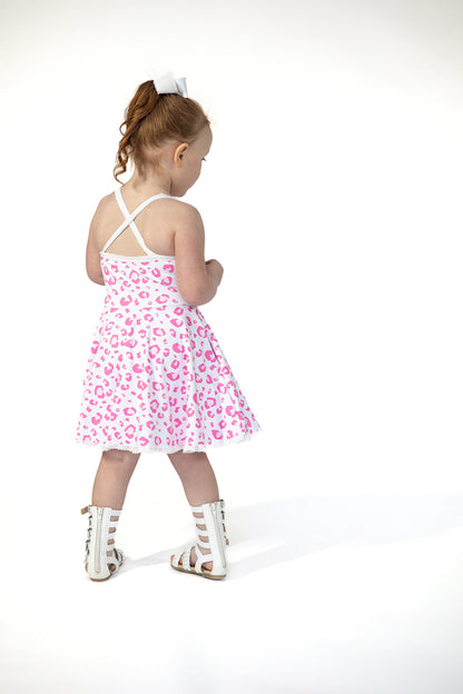 Molly Athleisure Dress -Pink Leopard