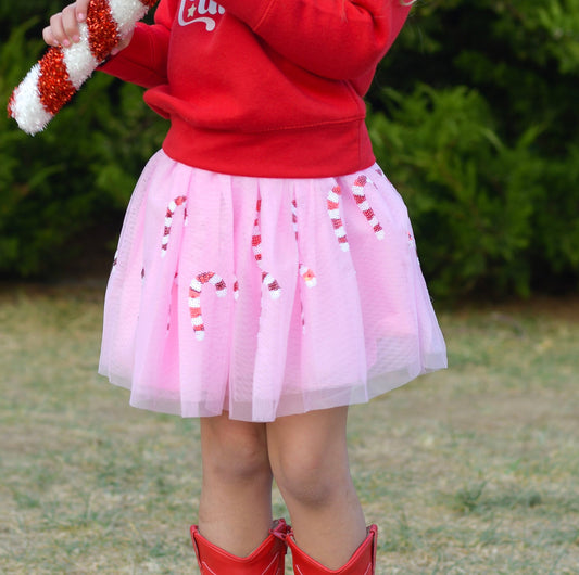 Tulle Skirt - Sequin Candy Cane