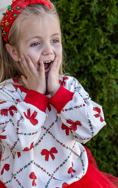 Holiday Ribbons | Kids Christmas Sweatshirt