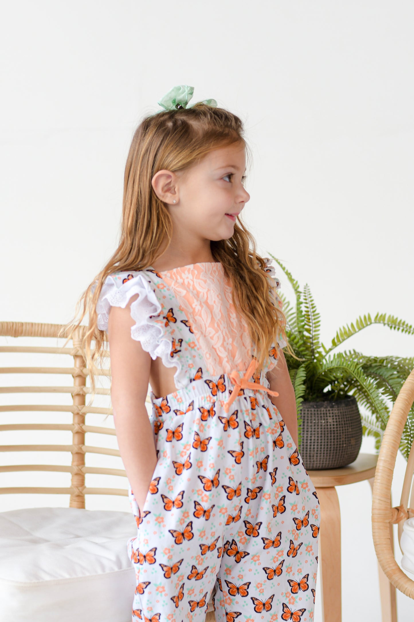 Butterflies In Bloom -  Ruffle Leggy Romper