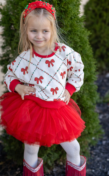 Holiday Ribbons | Kids Christmas Sweatshirt