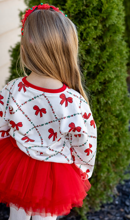 Holiday Ribbons | Kids Christmas Sweatshirt