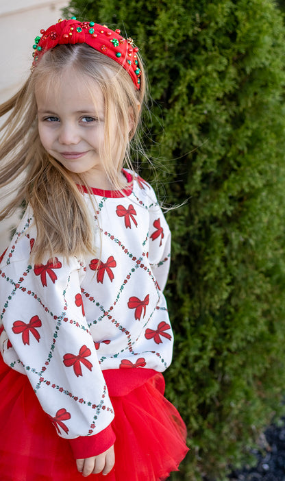 Holiday Ribbons | Kids Christmas Sweatshirt