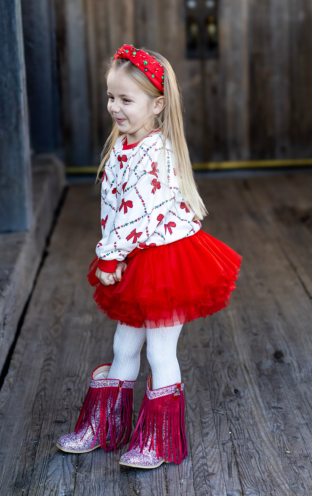 Holiday Ribbons | Kids Christmas Sweatshirt