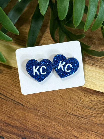 KC Glitter Heart Studs