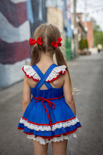 Evelyn Skirted Romper -  Little Miss Liberty