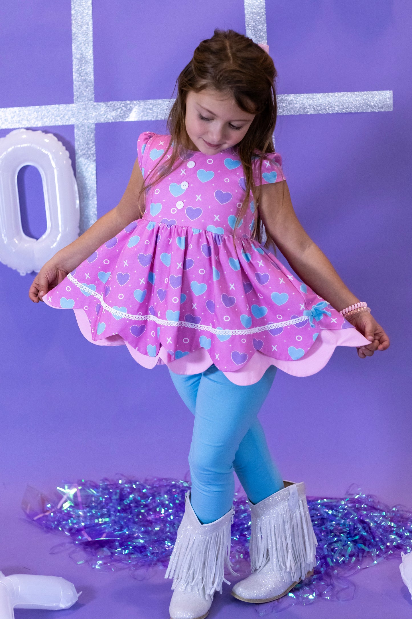 Ellie Scalloped 3 Piece Tunic Set - Love Letters