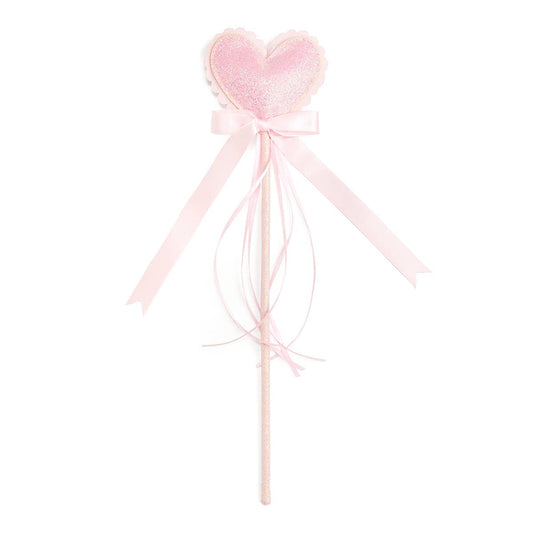 Scalloped Glitter Heart Wand - Kids Toy Wand