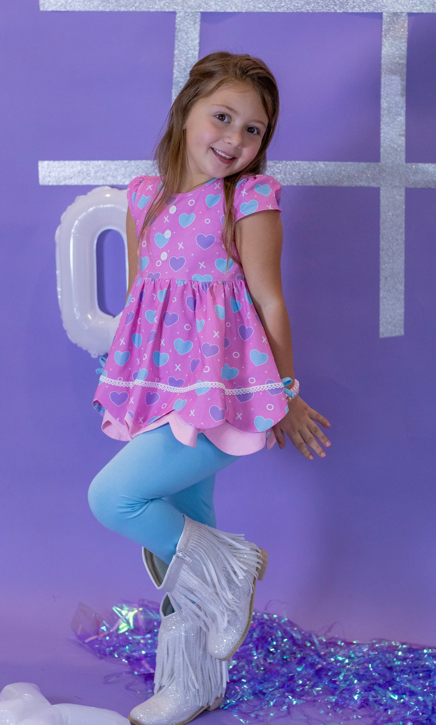 Ellie Scalloped 3 Piece Tunic Set - Love Letters