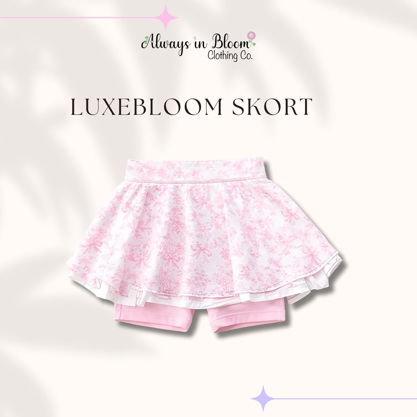 LuxeBloom Skort - Pretty in Pink