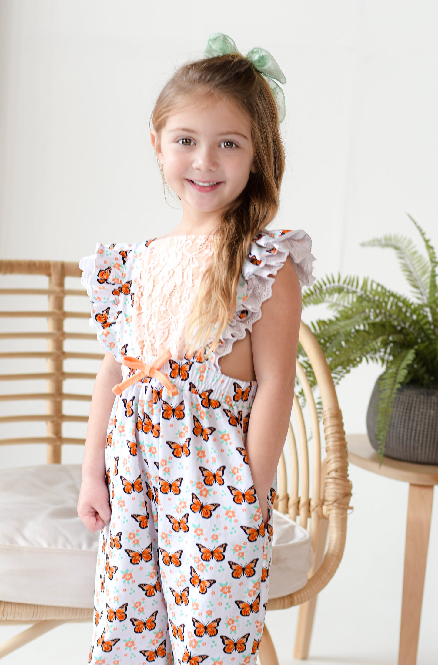 Butterflies In Bloom -  Ruffle Leggy Romper