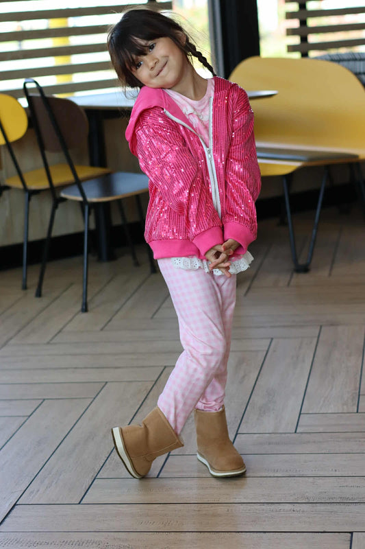 Girls Sequin Jacket - Pink Bling