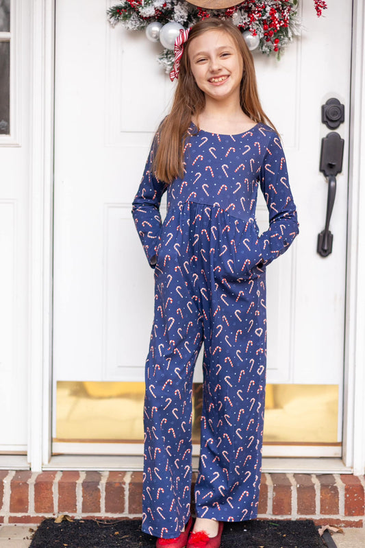 Caroline Leggy Romper - Candy Cane Cheer V2