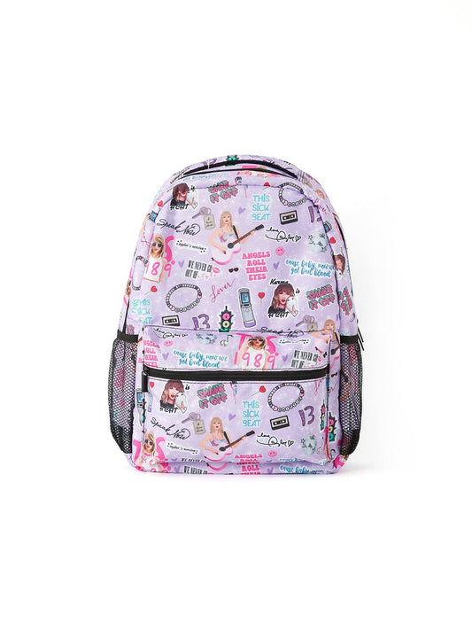 TS Print Purple Backpack