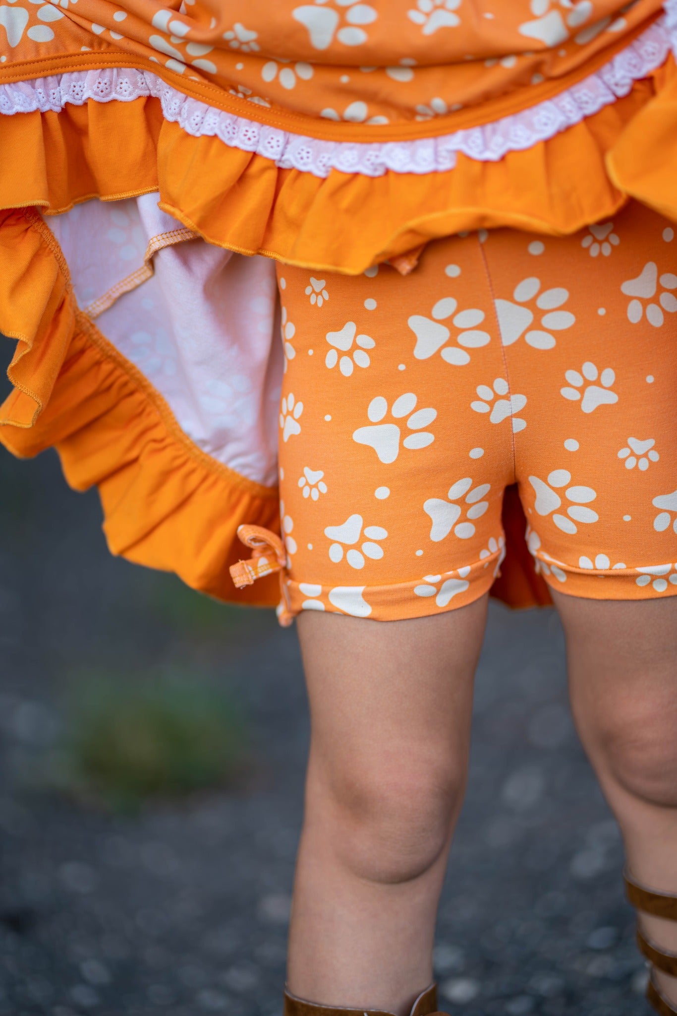 Lena Dress Set -Pup Friends Orange
