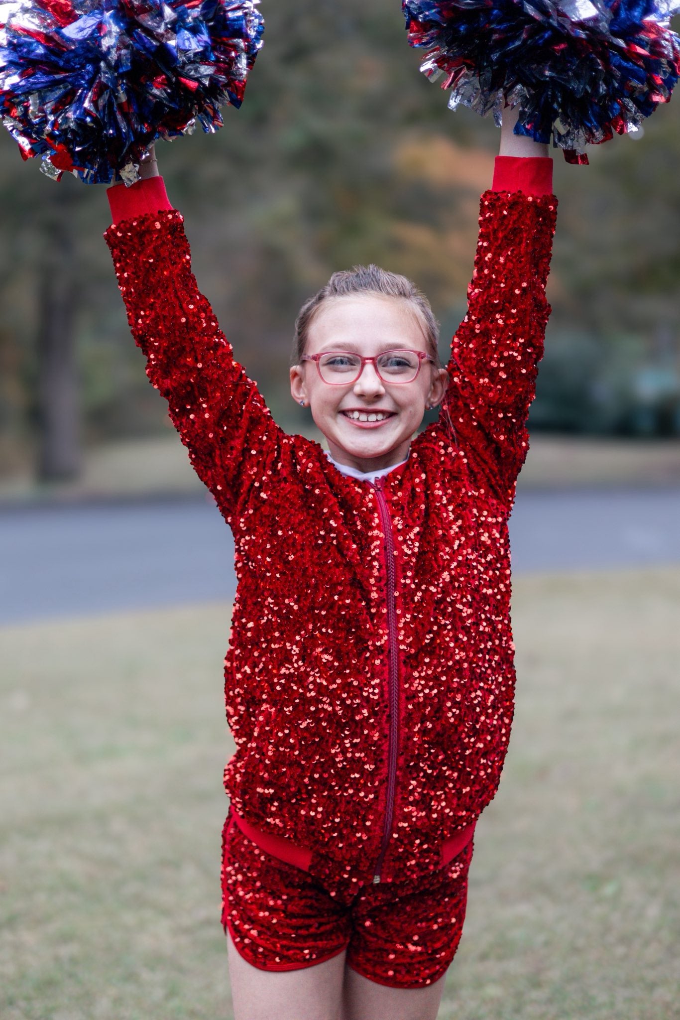 Luxe Velvet Sequin Jacket - Royal Red