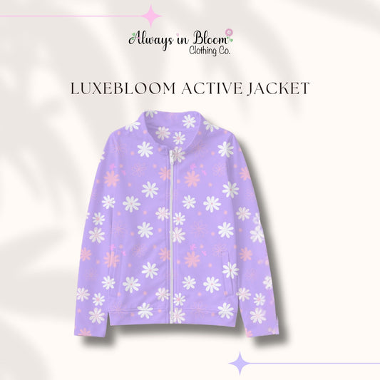 LuxeBloom Jacket - Purple Daisies
