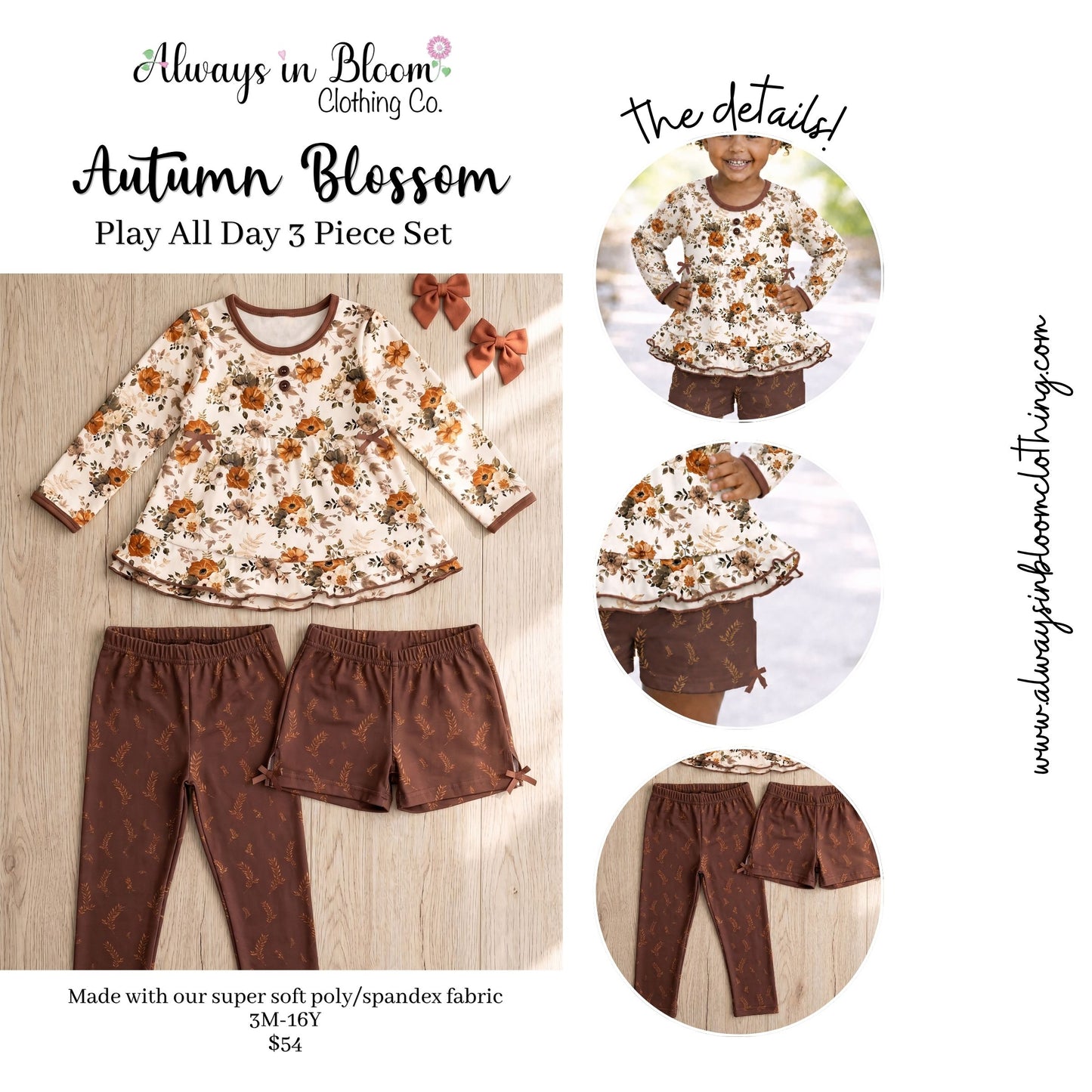 Play All Day 3 Piece Set - Autumn Blossom