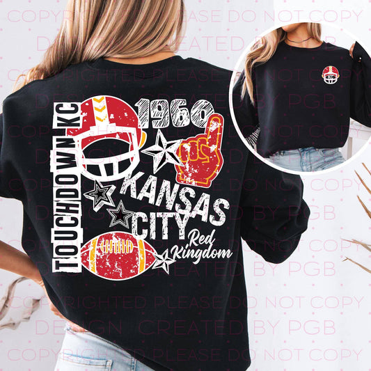 Womens Crewneck Sweatshirt - Touchdown Kansas City 