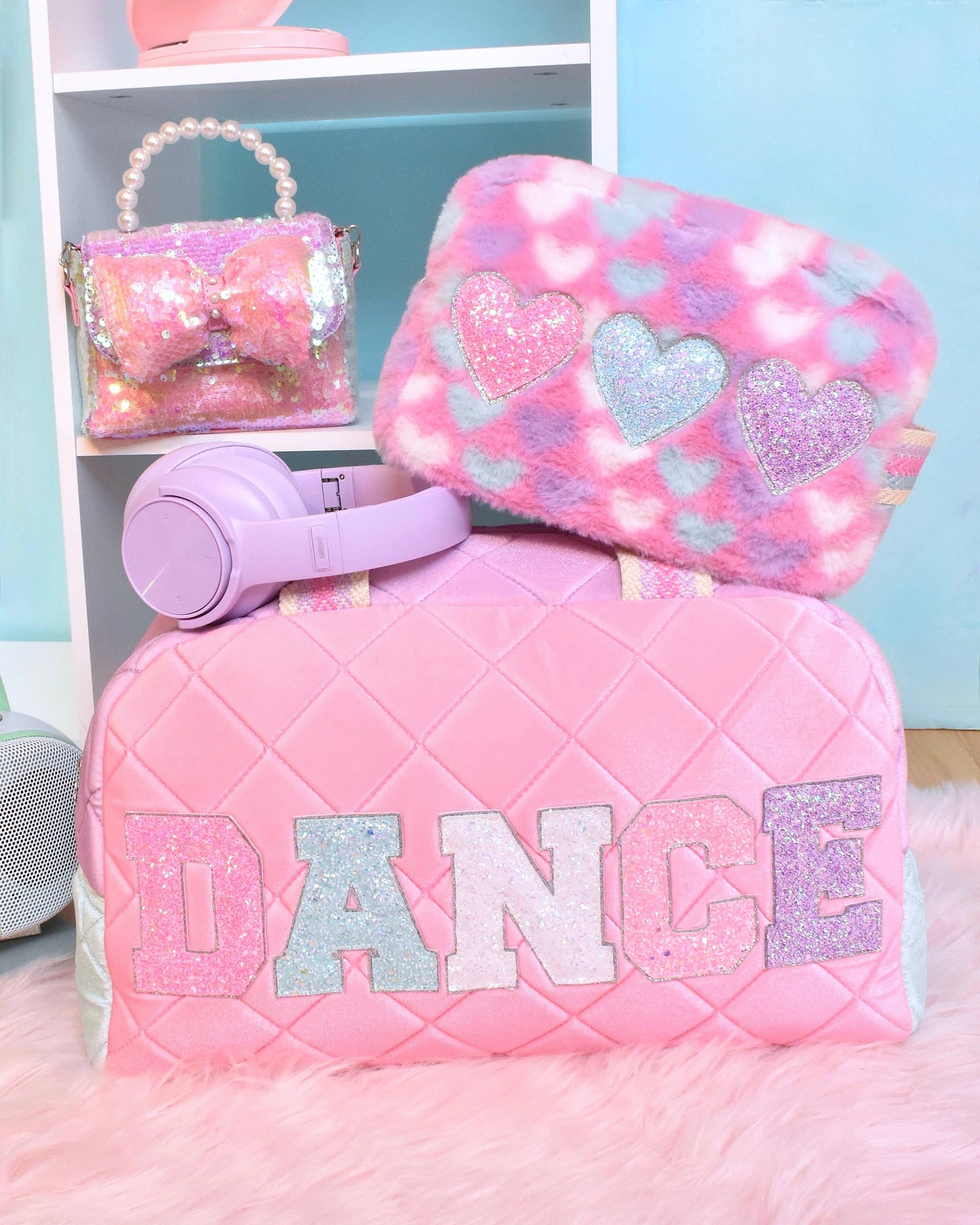 'Dance' Velvet Color Block Medium Duffle Bag