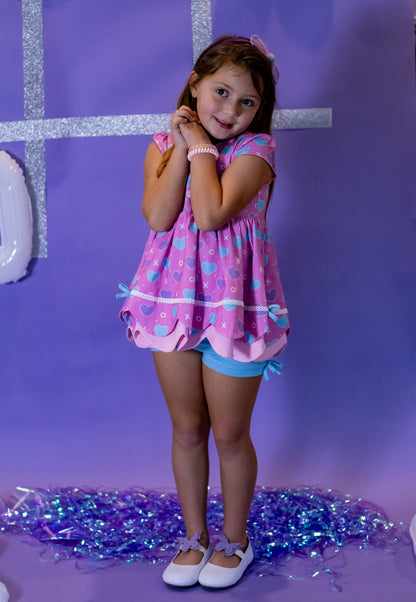 Ellie Scalloped 3 Piece Tunic Set - Love Letters