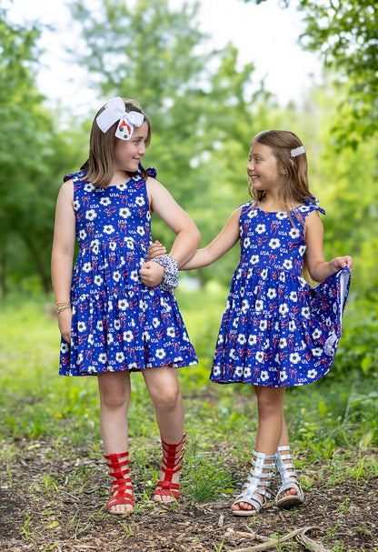 Play All Day Athleisure Dress Set - Red, White & Goal