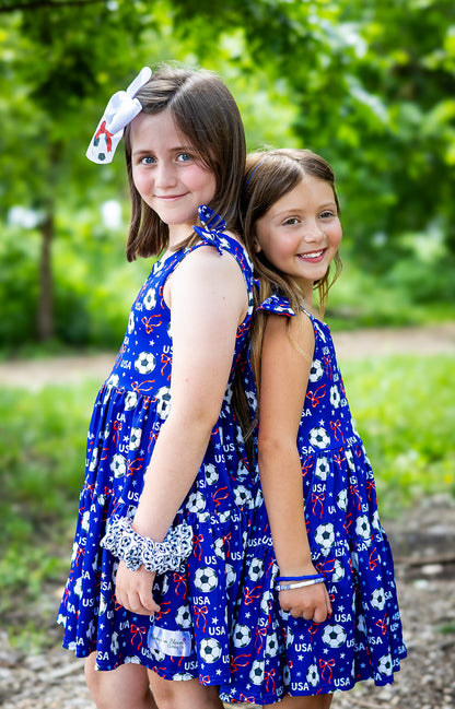 Play All Day Athleisure Dress Set - Red, White & Goal