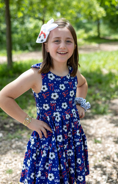 Play All Day Athleisure Dress Set - Red, White & Goal